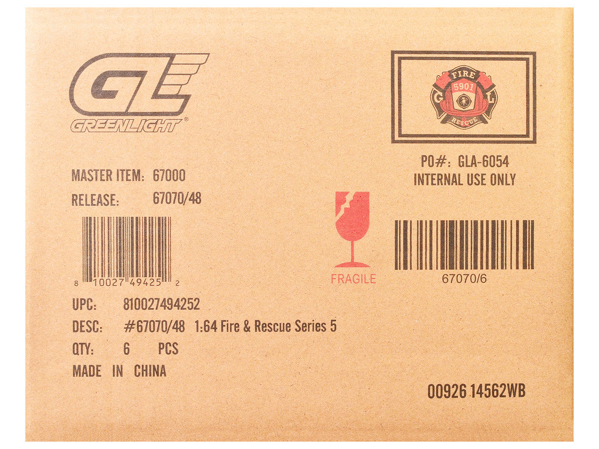 "Fire & Rescue" Series #5 Set of 6 Cars 1/64 Diecast Model Cars by Greenlight LuxuryLifeWay Online Store
