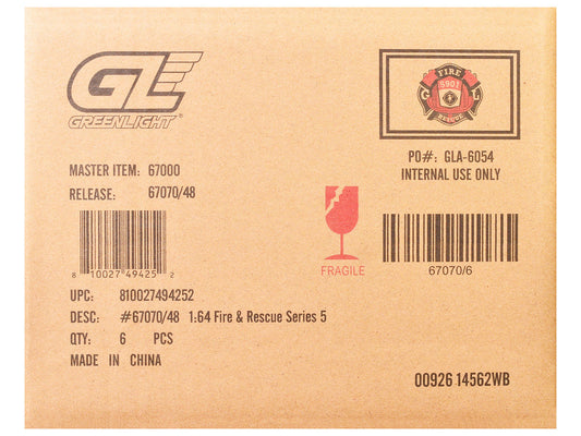 "Fire & Rescue" Series #5 Set of 6 Cars 1/64 Diecast Model Cars by Greenlight LuxuryLifeWay Online Store