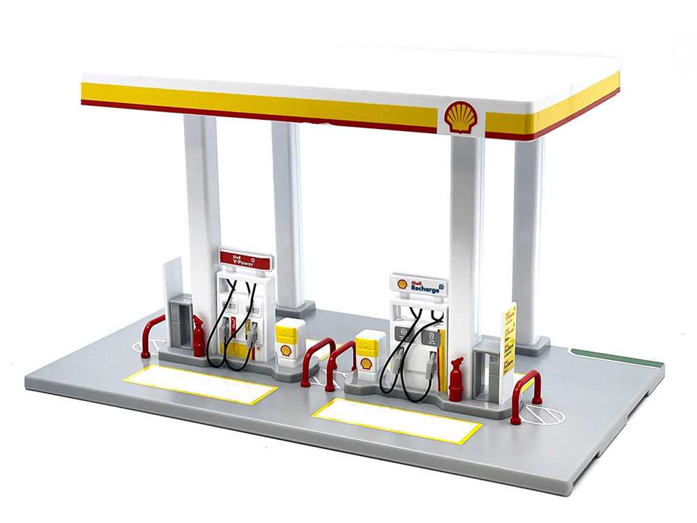 Shell Gas Station Playset with Volvo Oil Tanker and Volvo Tow Truck Diorama Set LuxuryLifeWay Online Store