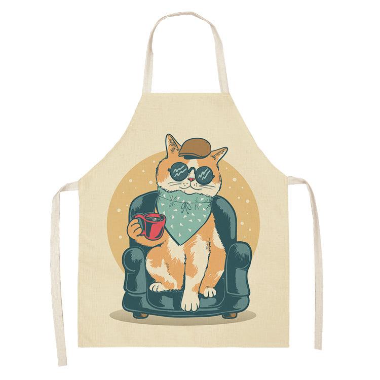 Explosive Animal Animation Multifunctional Kitchen Apron Cotton And Linen Apron PearlNestDecor.com