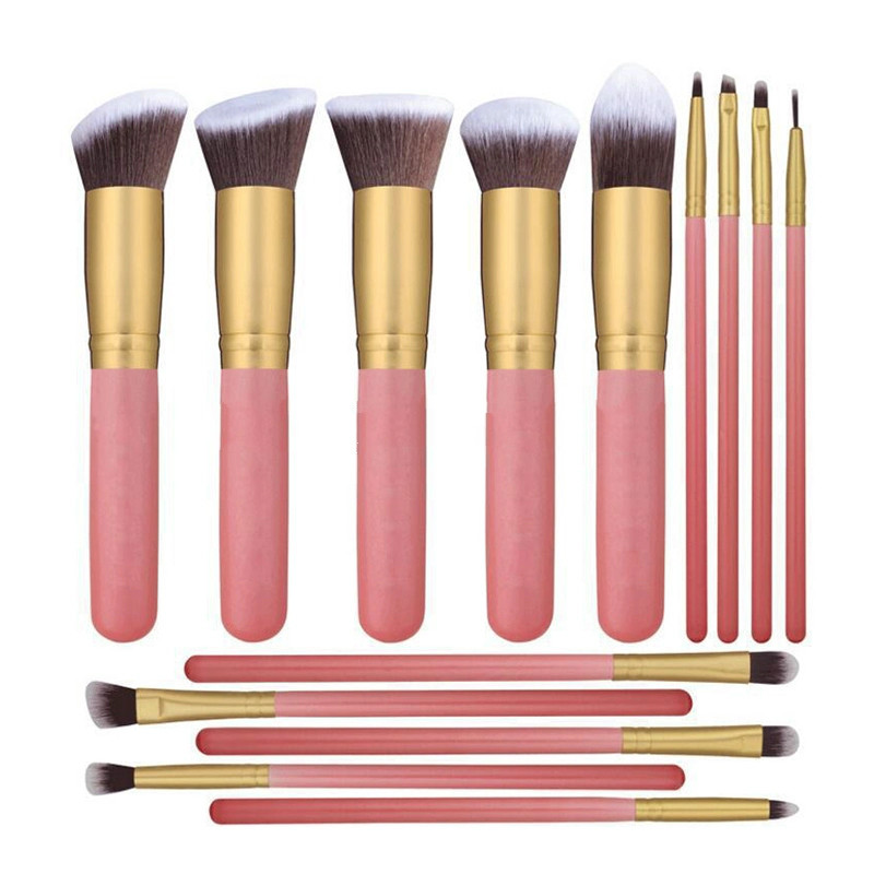 14pcs Wood Handle Makeup Brush Set LadyShow.Store