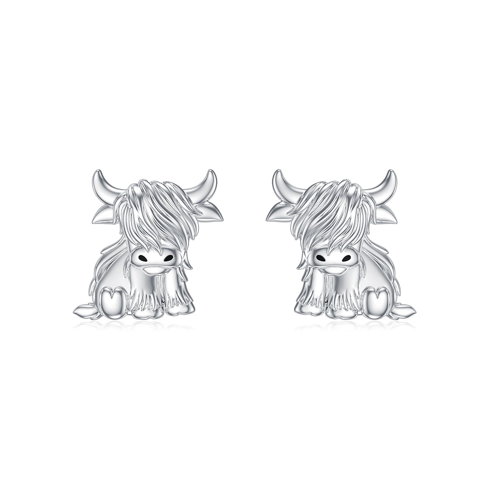 Highland Cow Earrings 925 Sterling Silver Cow Studs Earrings Highland Cow Jewelry Gifts LadyShow.Store