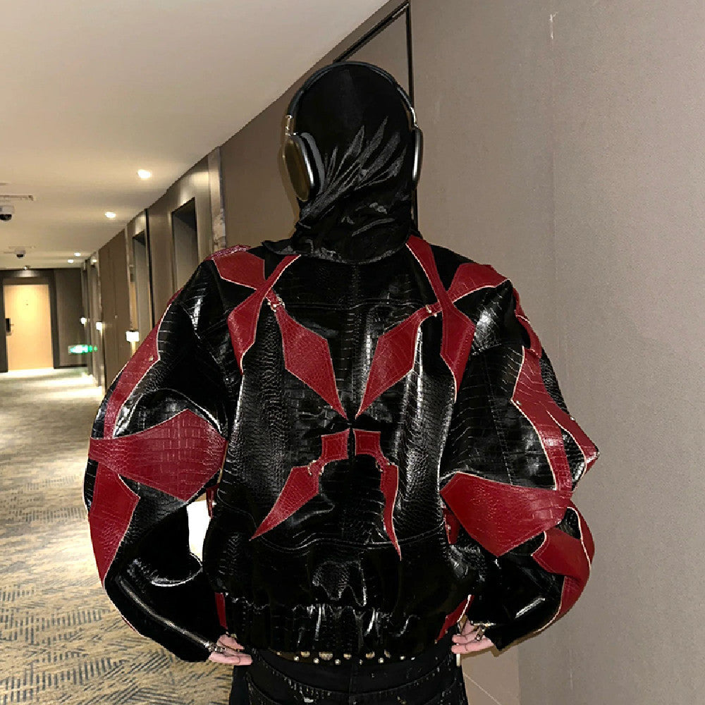 Retro Contrasting Color Patchwork Jacket Best YouTube Store