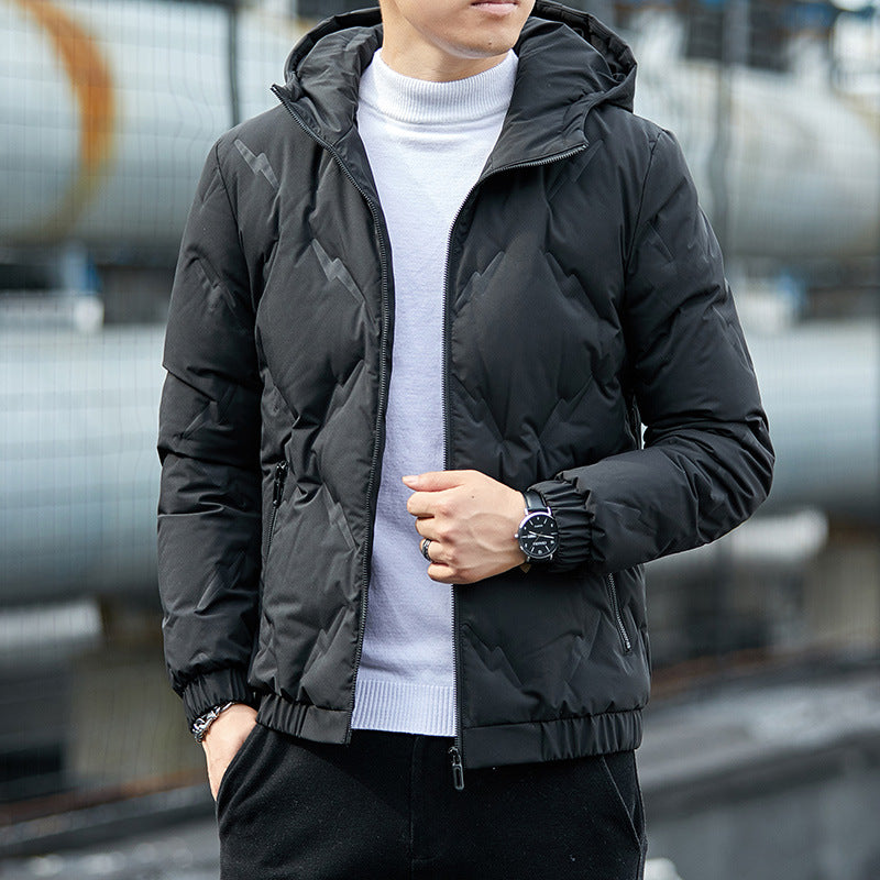 Solid color short and thick youth casual down jacket CJD