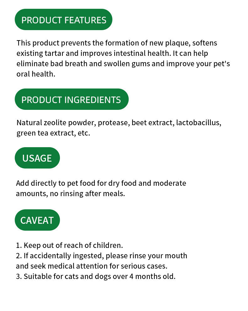 Teeth Cleaning Powder Oral Cleaning Smelly Dog Edible Teeth Cleaning Stone Tooth Cleaning Powder Pets Fashion