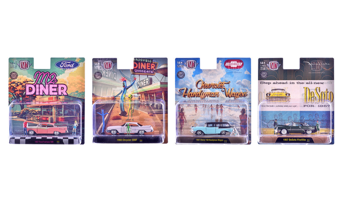 "Auto News" Release 16 Set of 4 Cars Limited Edition to 8500 pieces Worldwide 1/64 Diecast Model Cars by M2 Machines LuxuryLifeWay Online Store