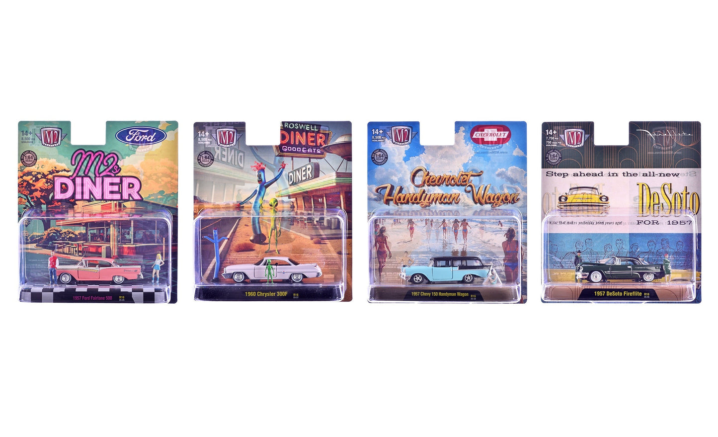 "Auto News" Release 16 Set of 4 Cars Limited Edition to 8500 pieces Worldwide 1/64 Diecast Model Cars by M2 Machines