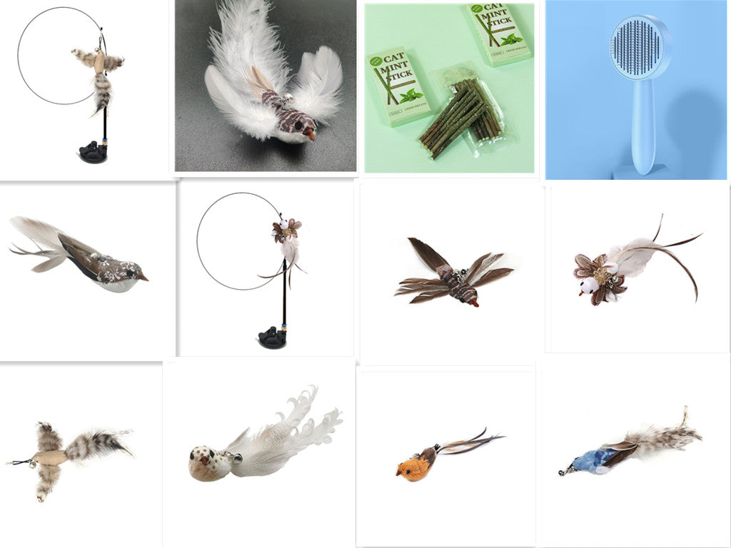 Steel Wire Feather Funny Cat Stick Long Rod Pets Fashion