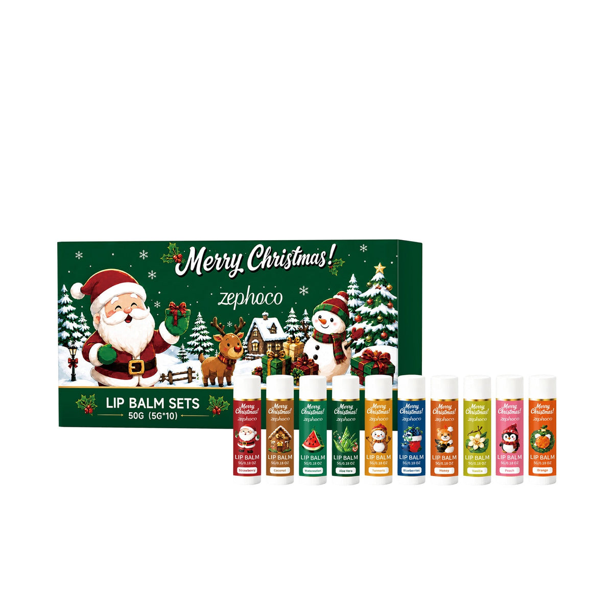 Christmas Moisturizing Lipstick Set 50g  Product Size 1.67x1.67x6.67cm Tri Light Beauty