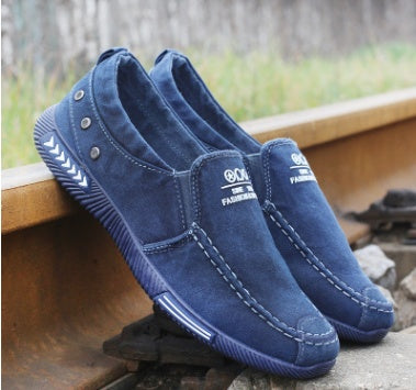 Summer new men's canvas shoes a pedal breathable lazy shoes men low to help the old Beijing cloth shoes spring casual shoes Best YouTube Store