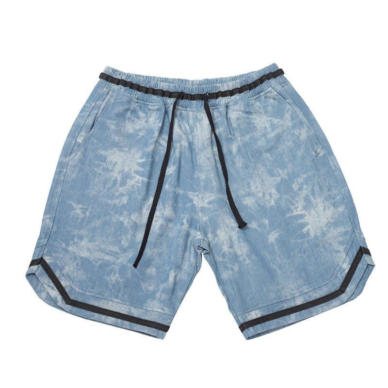 Men's Vintage Bleached Denim Shorts for Summer Streetwear Pi-Mart