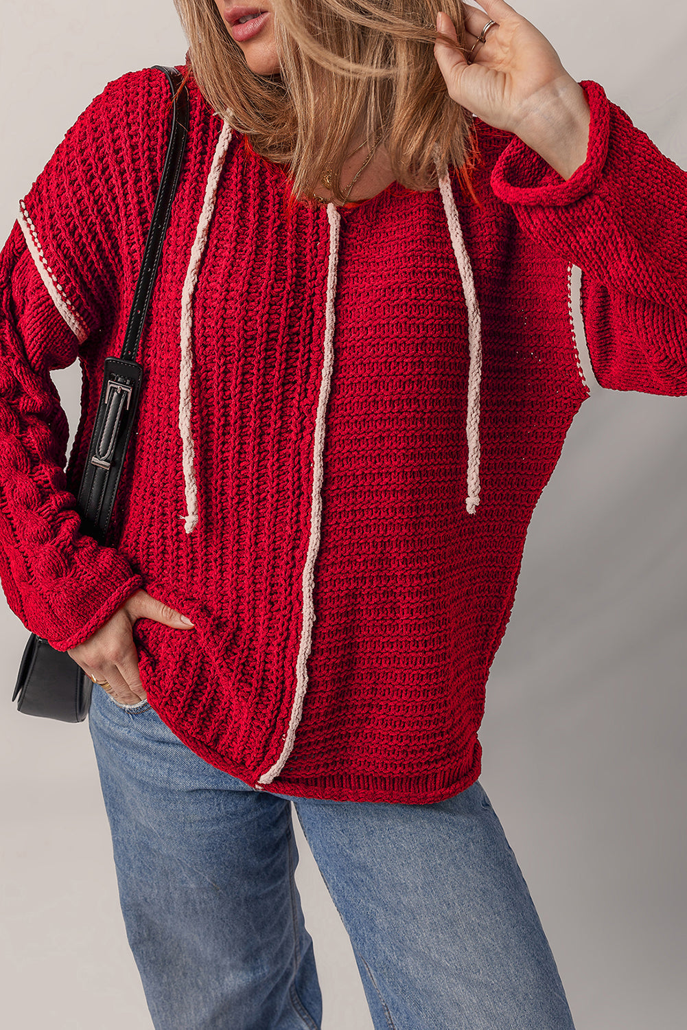 Olivia Knit Drawstring Hooded Sweater LuxuryLifeWay Online Store