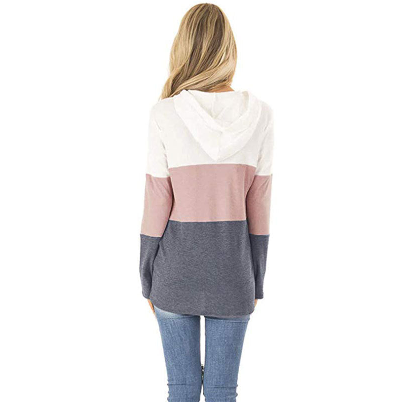 Collared drawstring hooded pocket hoodie