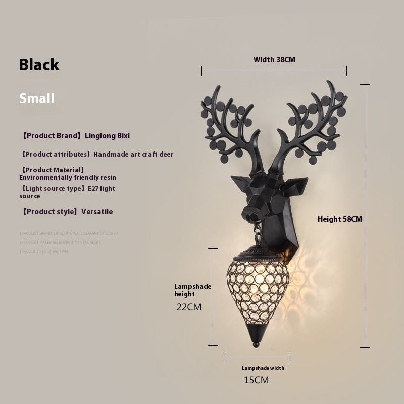 Deer Head Wall Lamp Creative Personalized Antlers PearlNestDecor.com
