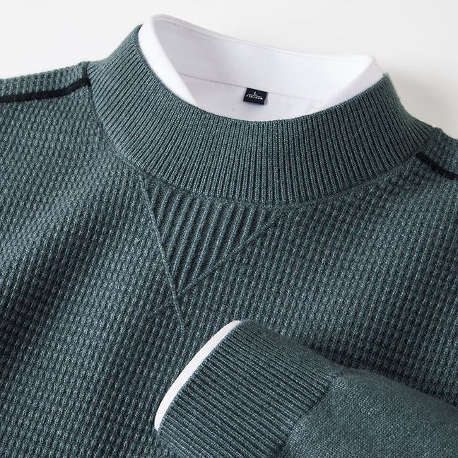 Men's Wavy Patterned Jacket Stand Collar Fashion Sweater LadyShow.Store