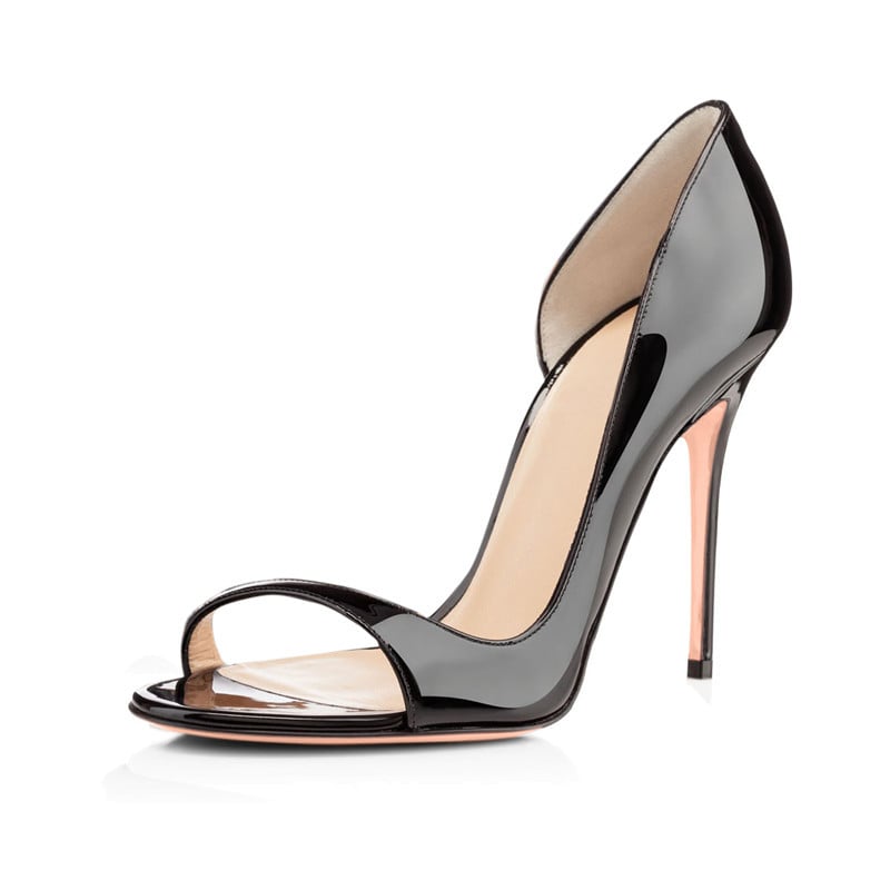 Pure Color Gradient Patent Leather Stiletto Shoes LadyShow.Store