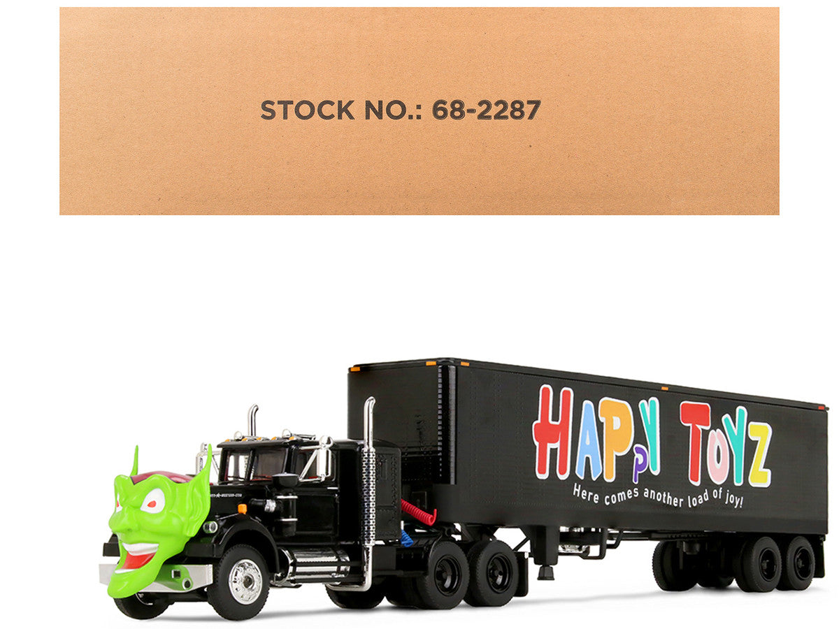 White Western Star 4800 with Green Goblin Head and 40' Vintage Trailer Black with Graphics "Maximum Overdrive" (1986) Movie 40th Anniversary 1/64 Diecast Model by DCP/First Gear LuxuryLifeWay Online Store