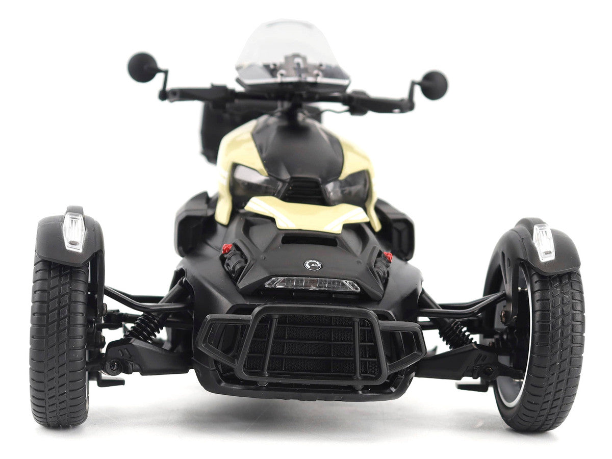 Can-Am Ryker Rally 3-Wheel Motorcycle Sand Storm and Black 1/12 Diecast Model by BRP Models LuxuryLifeWay Online Store