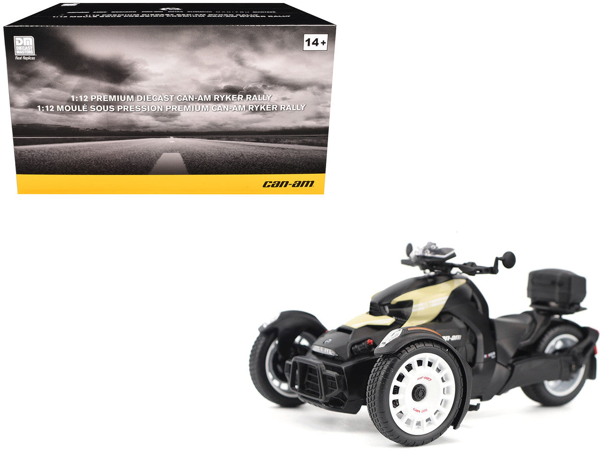 Can-Am Ryker Rally 3-Wheel Motorcycle Sand Storm and Black 1/12 Diecast Model by BRP Models LuxuryLifeWay Online Store