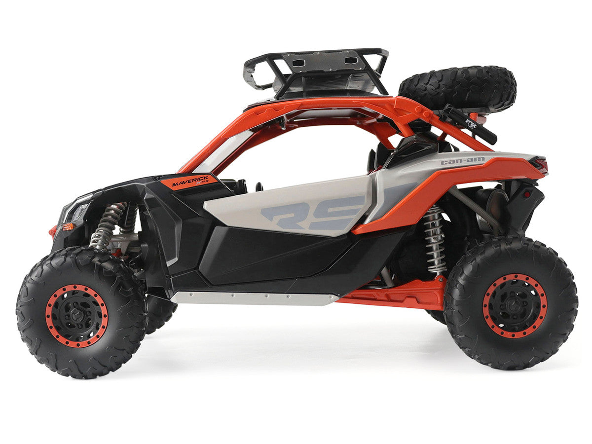 Can-Am Maverick X3 X RS Turbo RR with Roof Rack Chalk Gray and Orange 1/12 Diecast Model by BRP Models LuxuryLifeWay Online Store