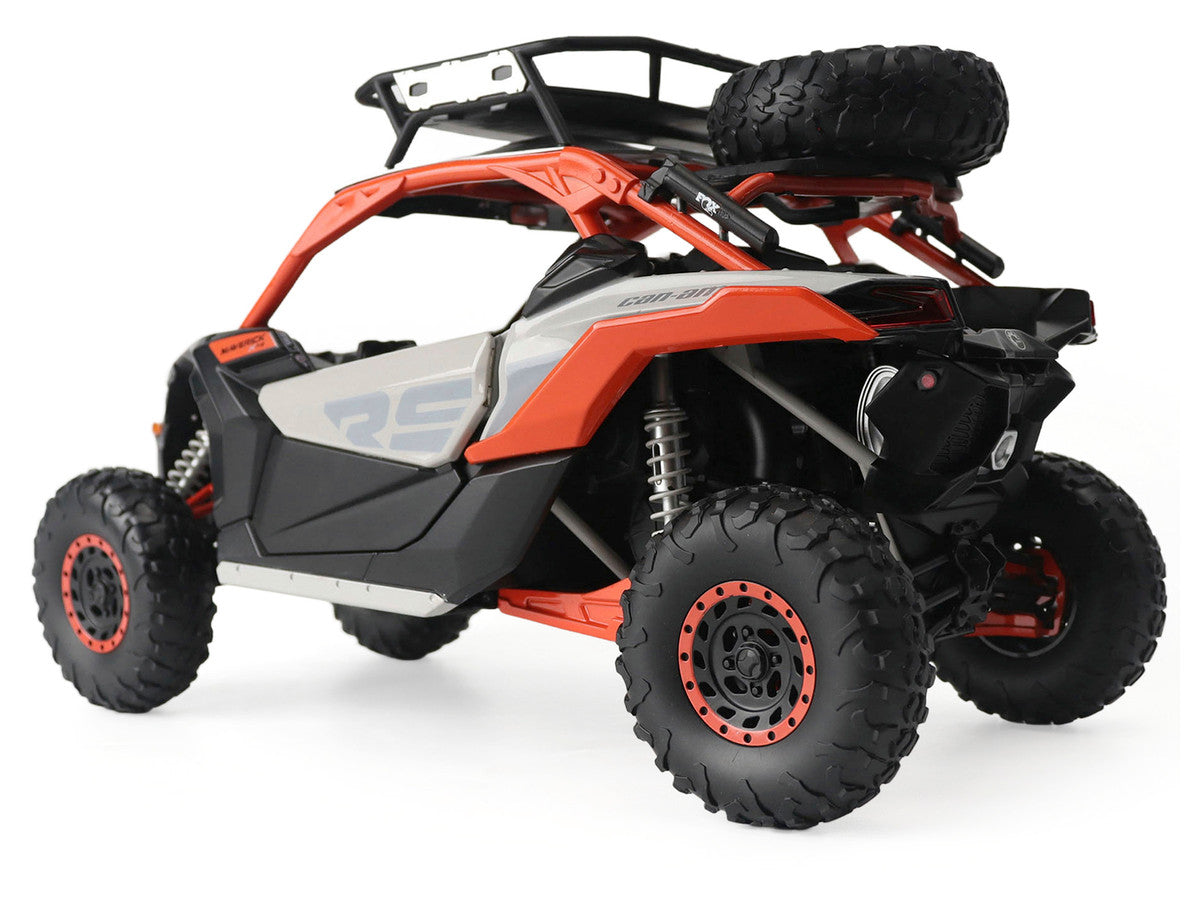 Can-Am Maverick X3 X RS Turbo RR with Roof Rack Chalk Gray and Orange 1/12 Diecast Model by BRP Models LuxuryLifeWay Online Store
