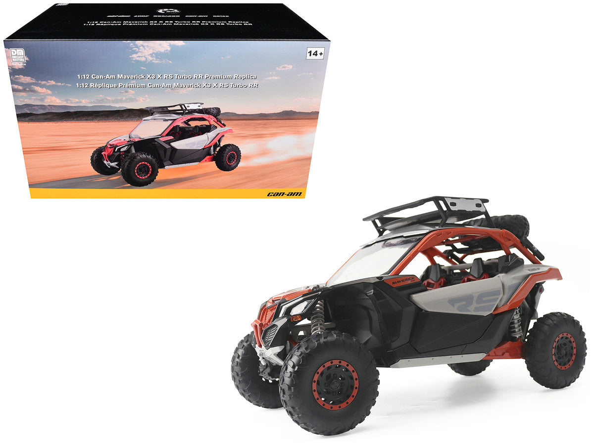 Can-Am Maverick X3 X RS Turbo RR with Roof Rack Chalk Gray and Orange 1/12 Diecast Model by BRP Models LuxuryLifeWay Online Store