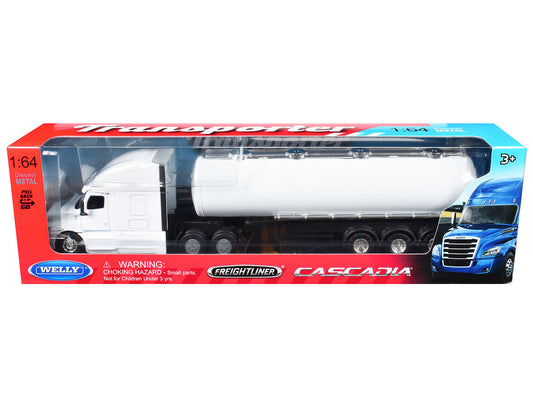 Freightliner Cascadia Oil Tanker Plain White "Transporter" Series 1/64 Diecast Model by Welly LuxuryLifeWay Online Store
