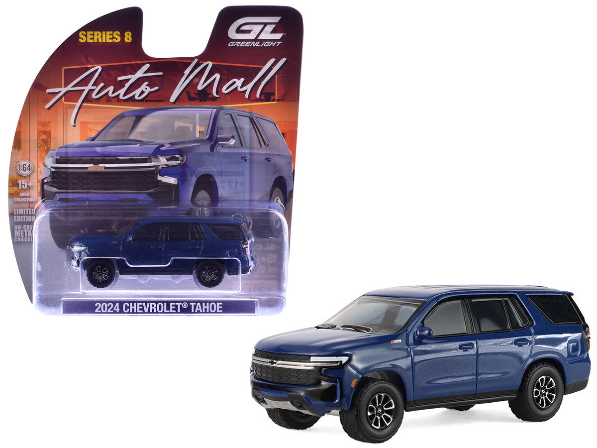 2024 Chevrolet Tahoe Midnight Blue Metallic "Auto Mall" Series 8 1/64 Diecast Model Car by Greenlight LuxuryLifeWay Online Store