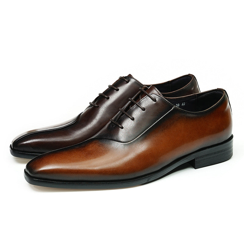 Mens Formal Leather Dress Shoes In British Style With A Color-block Design Best YouTube Store