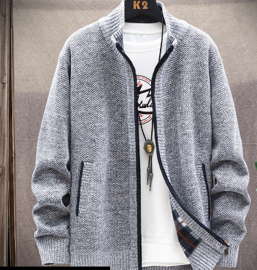 Men's Thickened Padded Jumper Cardigan Jacket (1PC) Pi-Mart
