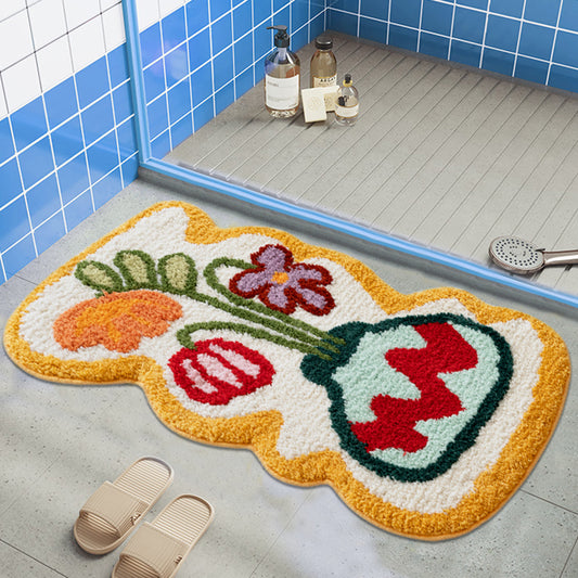 Huahua Bathroom Floor Mat Is Absorbent And Non-slip