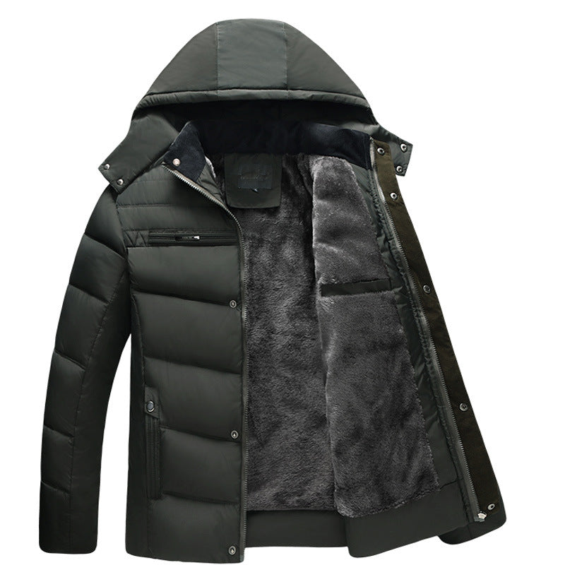 Men's Winter Wool Hooded Jacket with Fleece Lining Pi-Mart