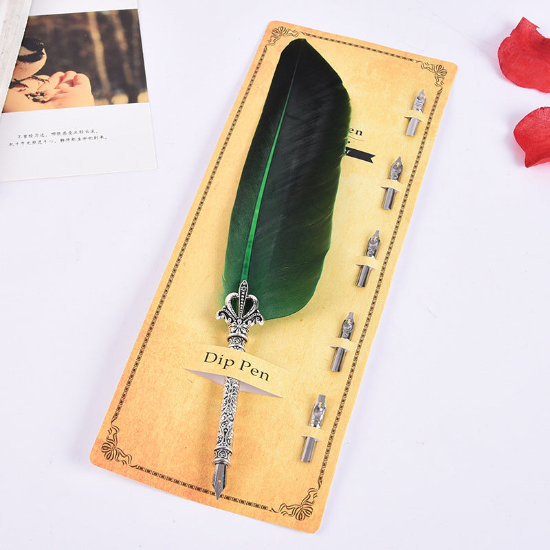 Creative Retro Turkey Feather Pen Teacher's Day Gift LadyShow.Store