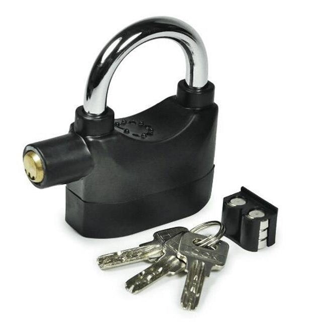 Black Waterproof Siren Alarm Padlock Alarm Lock For Bike Motorcycle Bicycle Safety Perfect With 110dB Alarm