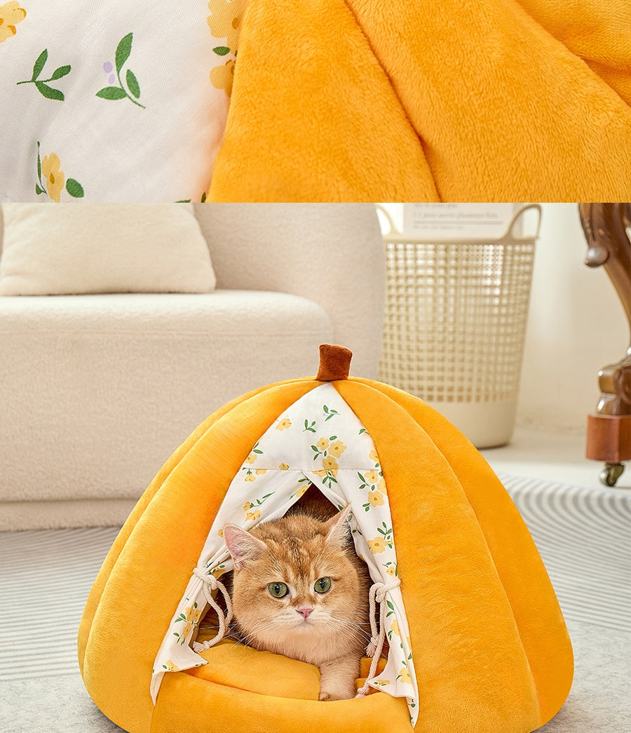 Pumpkin-shaped Cat Bed Pets Fashion