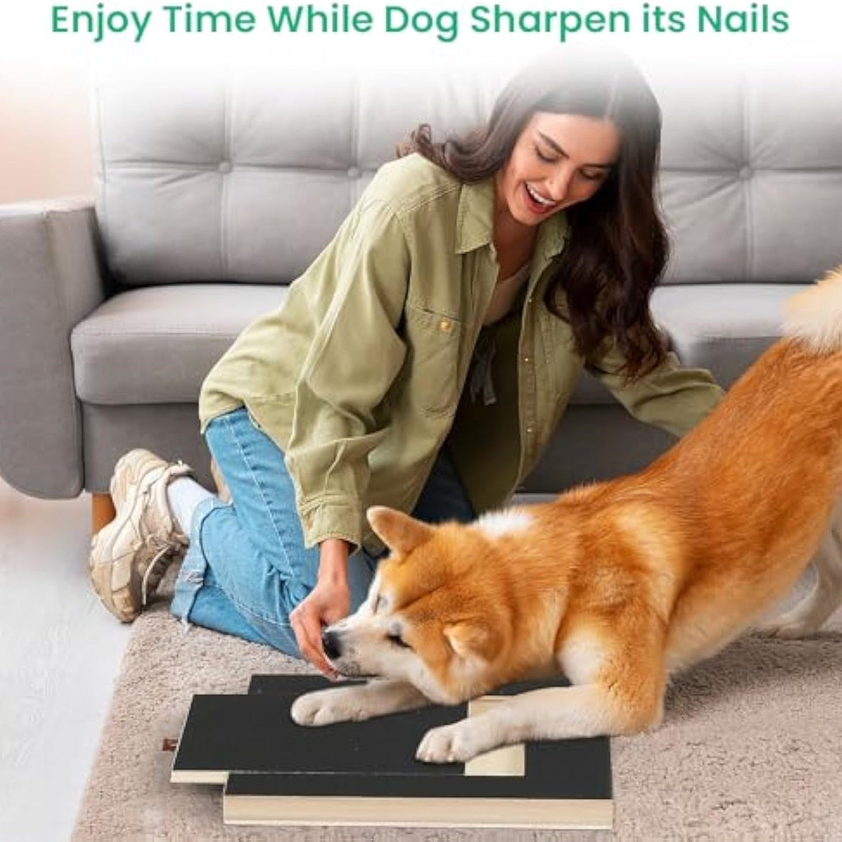 Dog Nail Scratch Board, Dog File Board Dog Nail Grinder Board Scratch Pad For Nails With Treat Box Pets Nails Trimming For All Dog Sizes Pets Fashion