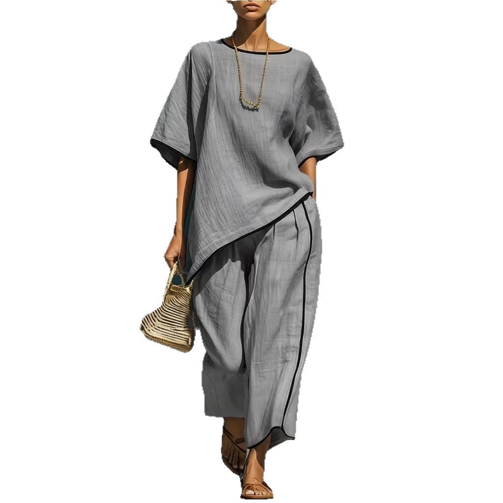 Casual Resort-Style Fashionable Loose Two-Piece Set For Women NorixaFashion.com