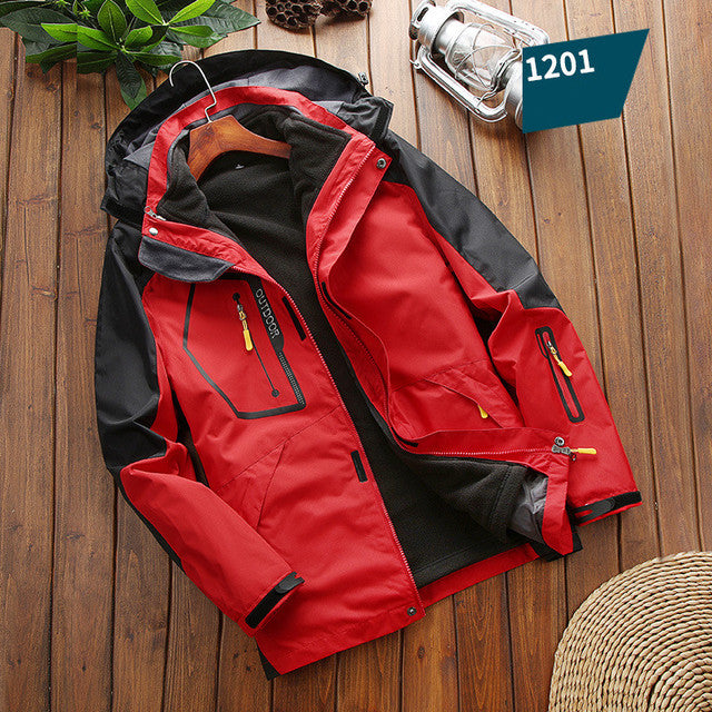 Men's Waterproof 3 in 1 Fleece Lined Outdoor Jacket Pi-Mart