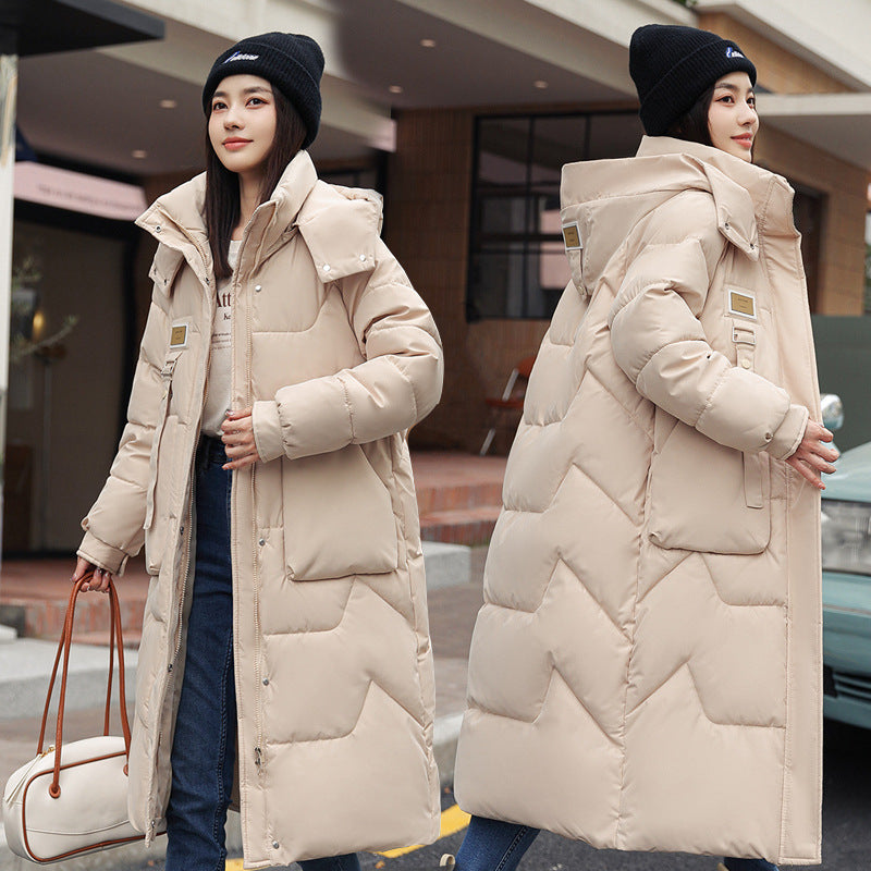 Detachable Hat Women's Mid-length Thickened Women's Coat CJD