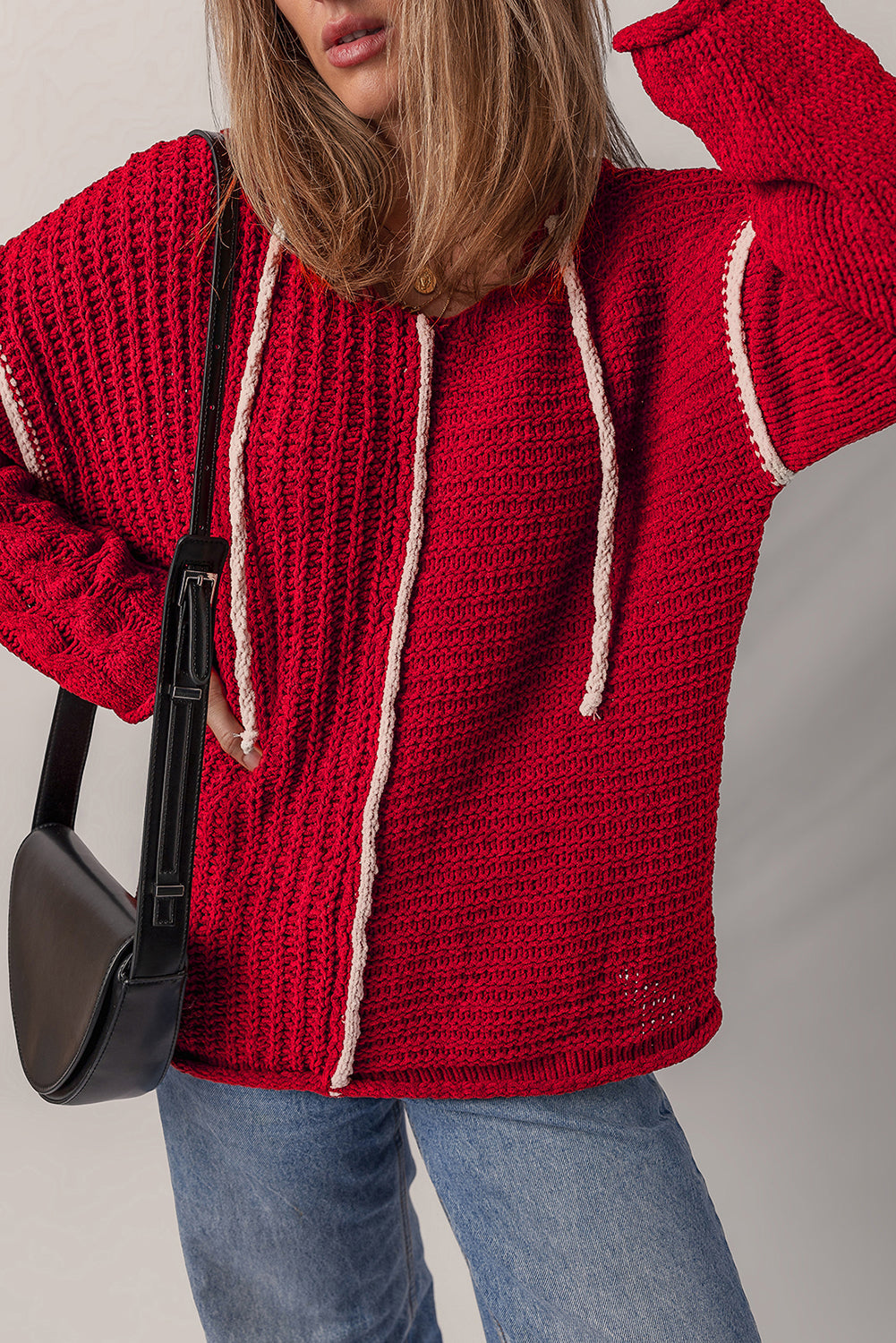 Olivia Knit Drawstring Hooded Sweater LuxuryLifeWay Online Store
