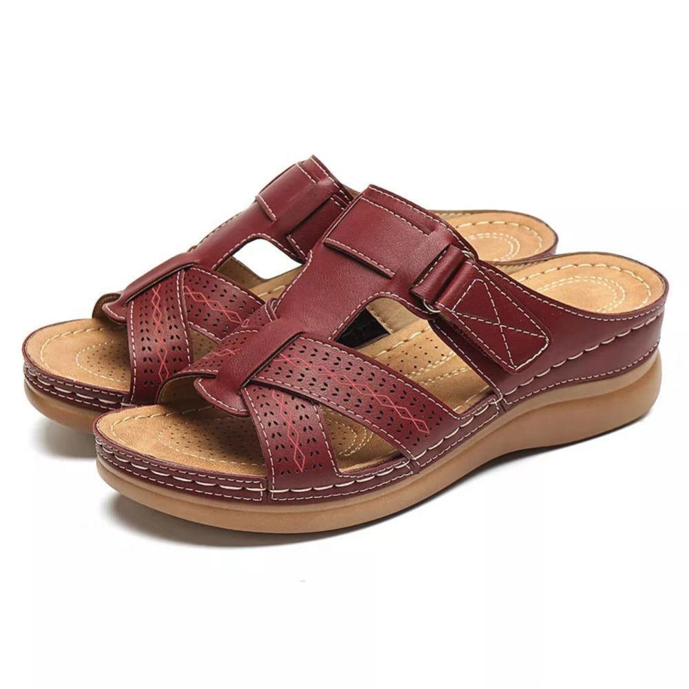 Vintage Wedge Platform Slip-On Ladies Sandals LadyShow.Store