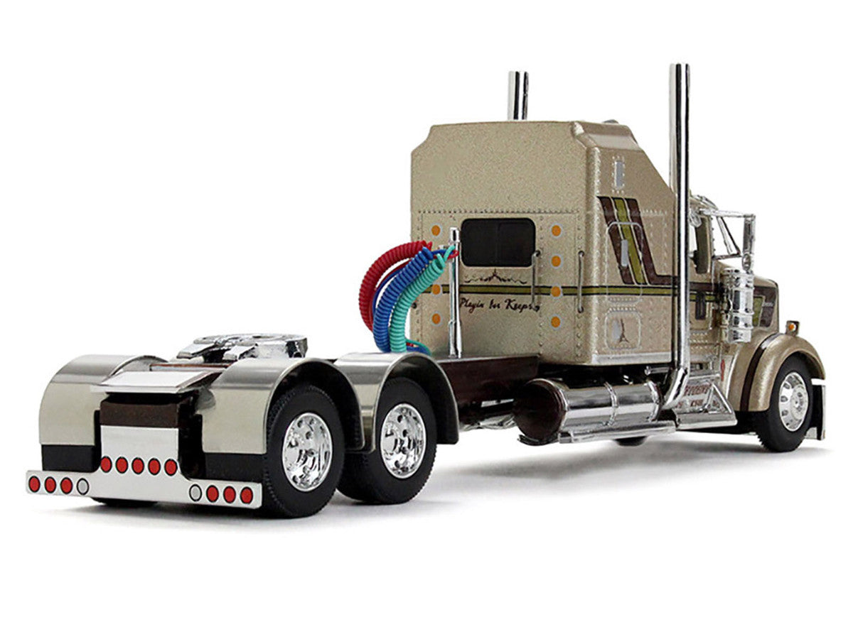 Kenworth W900L with 60" Aerodyne Sleeper and 40' Vintage Trailer "Red's Favorites - Jason Sanders" Beige with Stripes 1/64 Diecast Model by DCP/First Gear LuxuryLifeWay Online Store