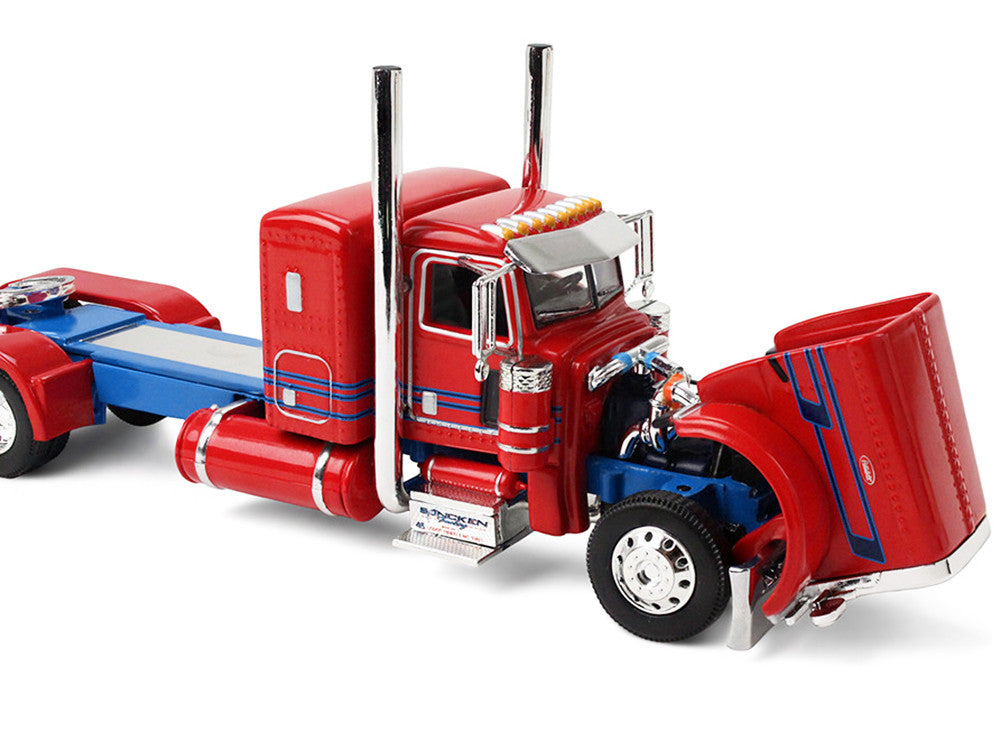 Peterbilt 389 with 36" Flat Top Sleeper and Heil Fuel Tank Trailer "Sancken Custom Truck by Amcan" Red "Big Rigs" Series II #3 1/64 Diecast Model by DCP/First Gear LuxuryLifeWay Online Store
