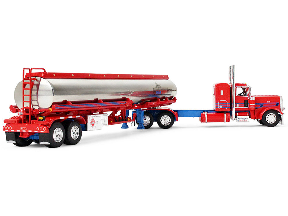 Peterbilt 389 with 36" Flat Top Sleeper and Heil Fuel Tank Trailer "Sancken Custom Truck by Amcan" Red "Big Rigs" Series II #3 1/64 Diecast Model by DCP/First Gear LuxuryLifeWay Online Store