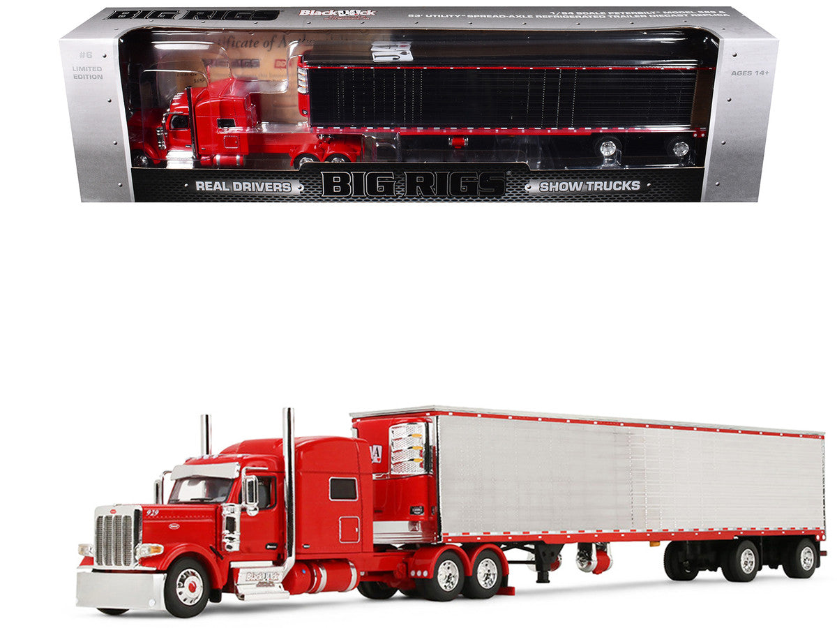 Peterbilt 589 with 78" Mid-Roof Sleeper and 53' Utility Trailer with Reefer "Blackjack Express LLC" Red "Big Rigs" Series II #6 1/64 Diecast Model by DCP/First Gear LuxuryLifeWay Online Store