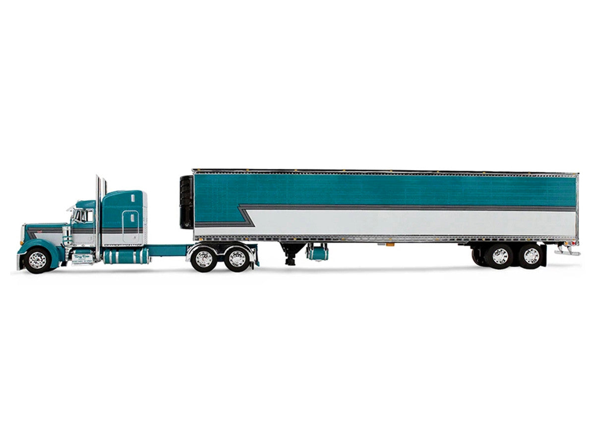 Peterbilt 379 with 63" Mid-Roof Sleeper and 53' Utility Trailer with Reefer "Tway Rose Transport" Teal and White with Stripes "Big Rigs" Series II #5 1/64 Diecast Model by DCP/First Gear LuxuryLifeWay Online Store