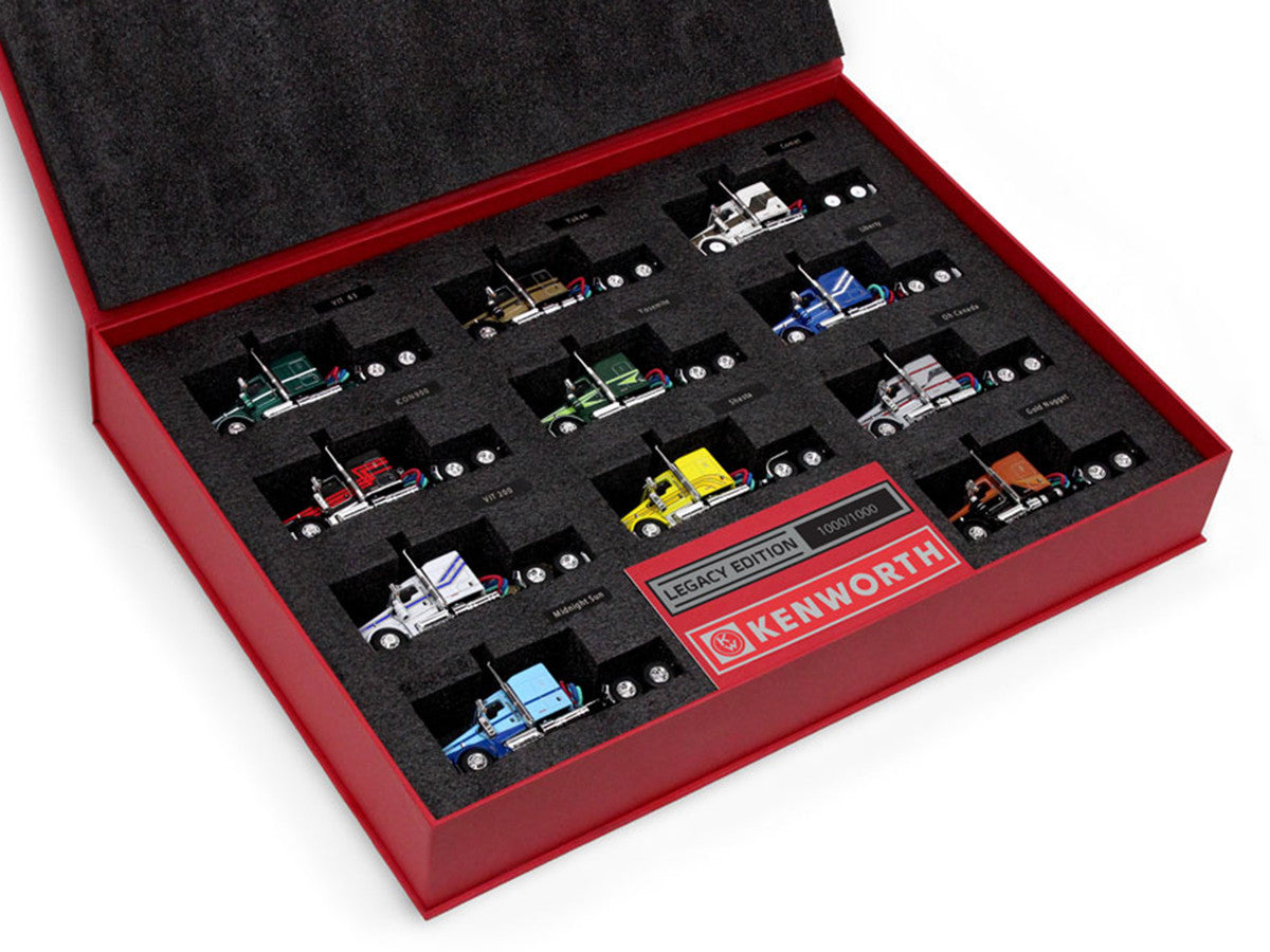 Kenworth W900 Legacy Edition Set of 11 pieces Limited Edition to 1000 pieces Worldwide 1/64 Diecast Model by DCP/First Gear LuxuryLifeWay Online Store