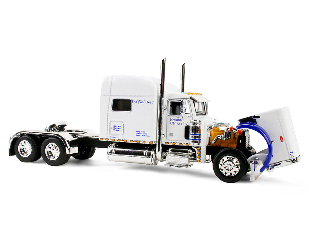 Peterbilt 379 with 70" Mid-Roof Sleeper and Wilson Silverstar Livestock Trailer "National Carriers" White "Legacy Series #5" 1/64 Diecast Model by DCP/First Gear LuxuryLifeWay Online Store