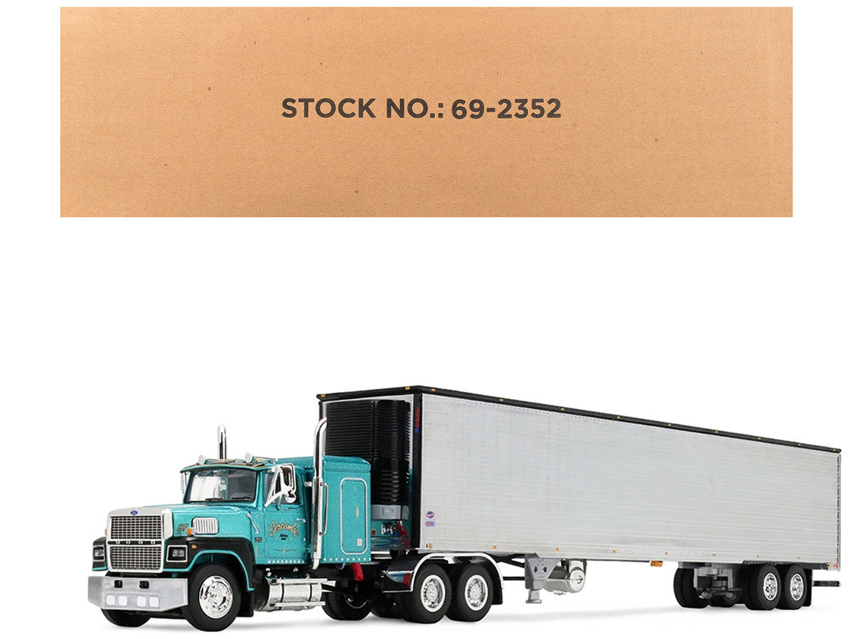 Ford LTL 9000 with 48" Flat Top Sleeper and 53' Utility Trailer with Reefer "Red’s Favorites - Tom Sercombe" Turquoise Metallic 1/64 Diecast Model by First Gear LuxuryLifeWay Online Store