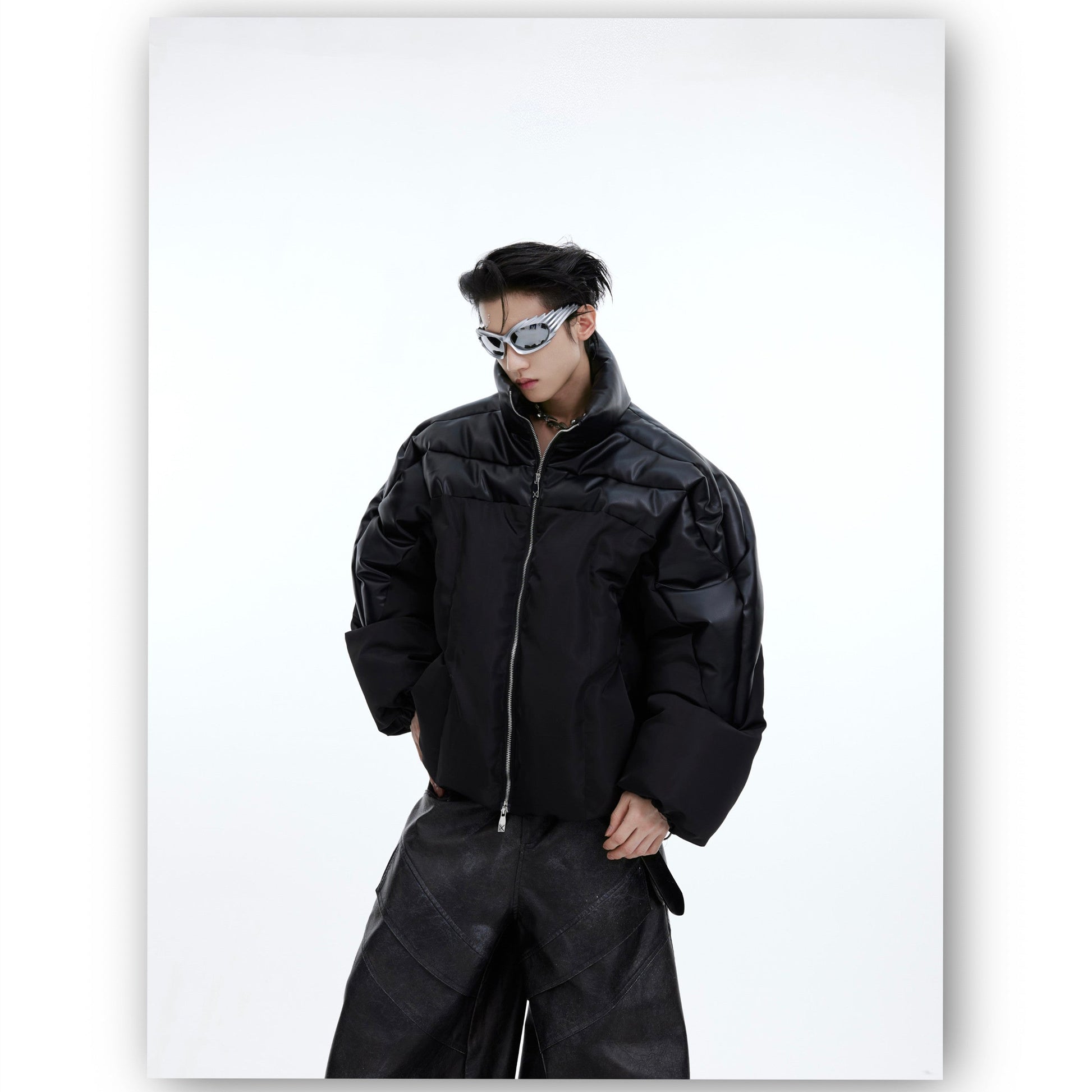 Flowing Light Thickened Three-dimensional Splicing Design Cotton Jacket LuxuryLifeWay Online Store